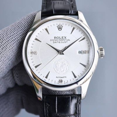 ROLEX Best Edition with 8215 Movement White Italian Cowhide Watch Strap 40mm Replicarolex Watch